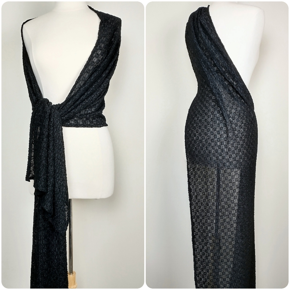 Black Dressy Wrap - Soft Lace Scarf